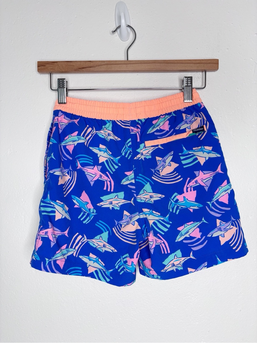 Chubbies Shark Print Pull On Swim Trunks Size Small 8/9 EUC - Picture 7 of 8